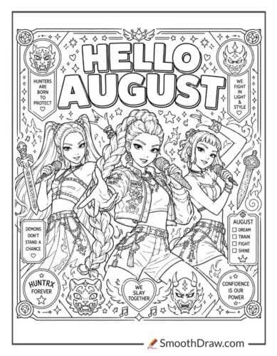 Kpop Demon Hunters August coloring page