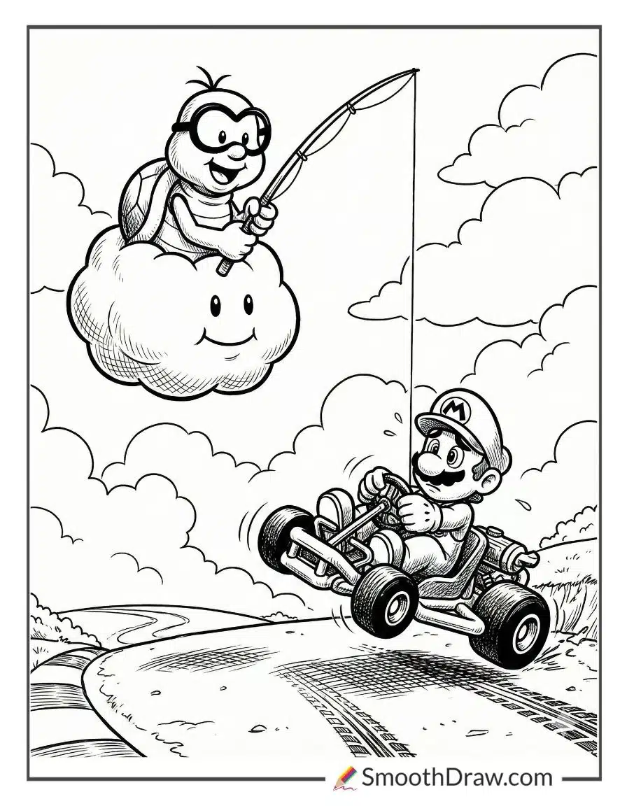 Lakitu Lifting Racer From Track