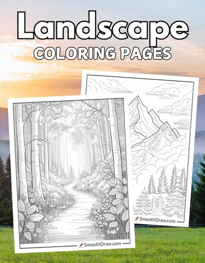 Landscape coloring pages f