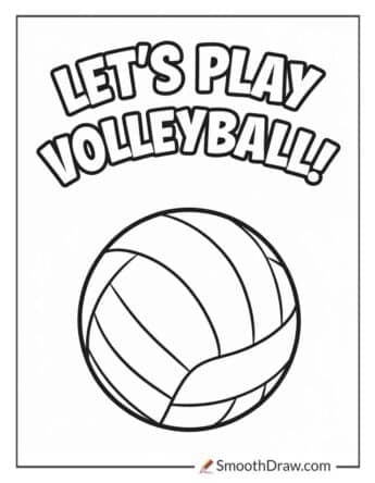 Let’s Play Volleyball coloring page