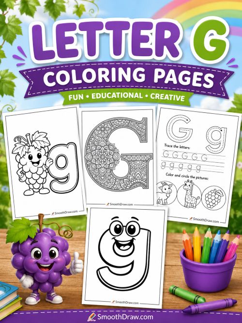 Letter G coloring pages f