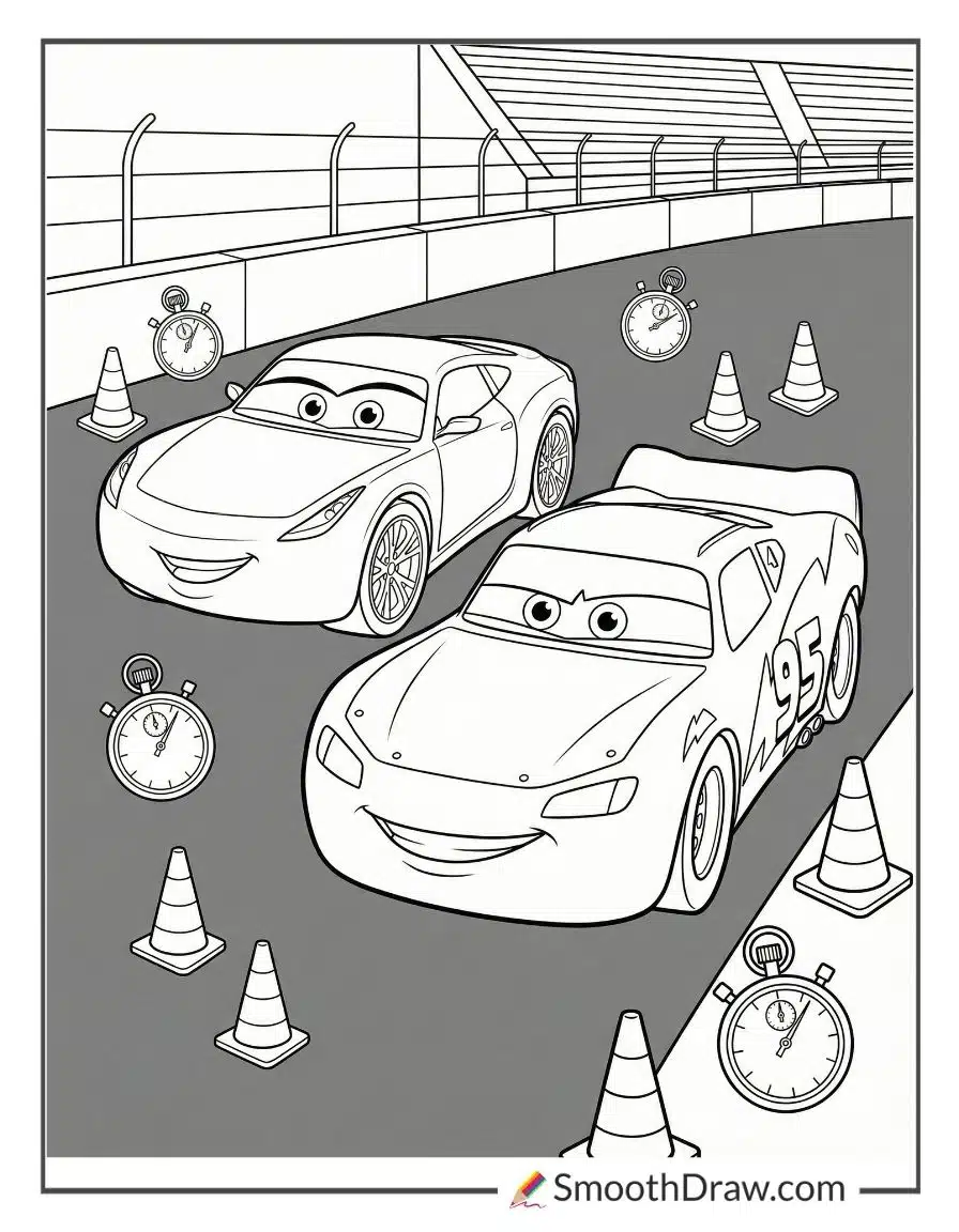 Lightning McQueen And Friends In The Pit Stop