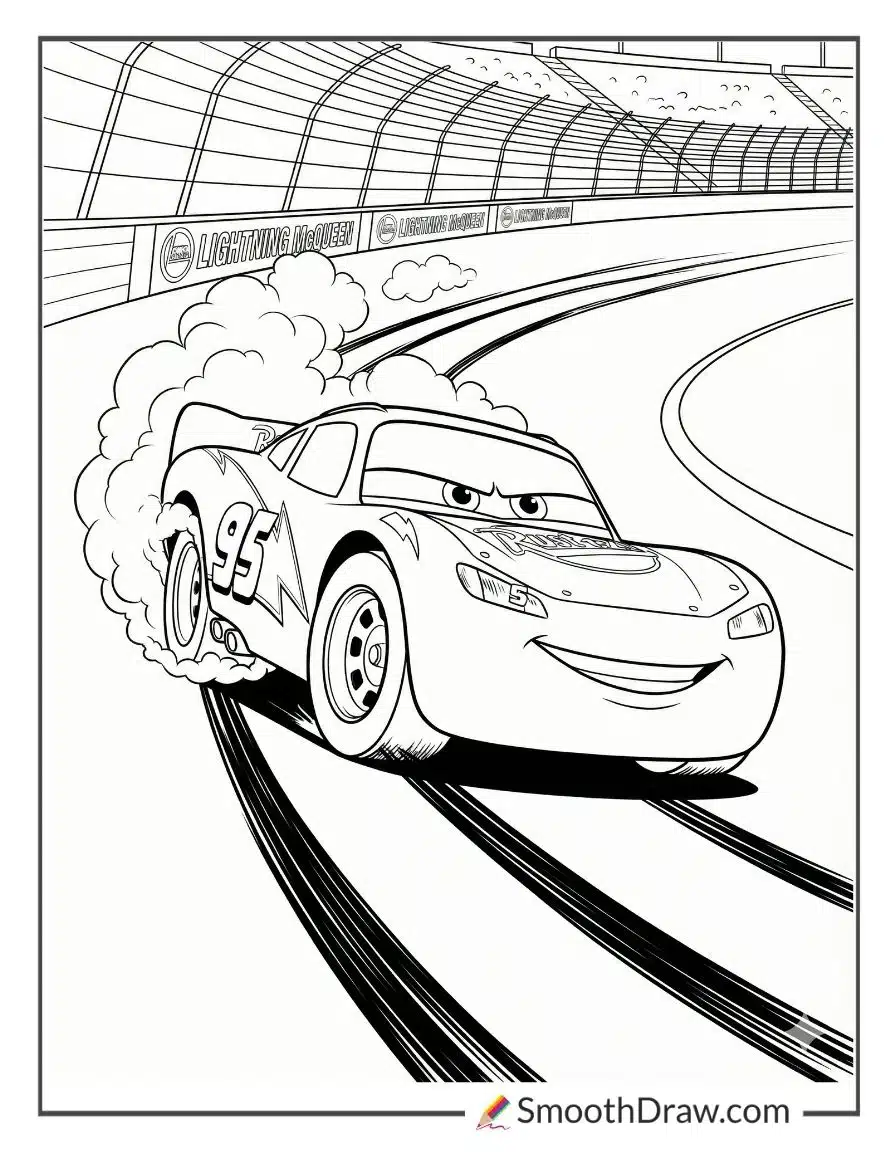 Lightning McQueen Drifting Around A Corner