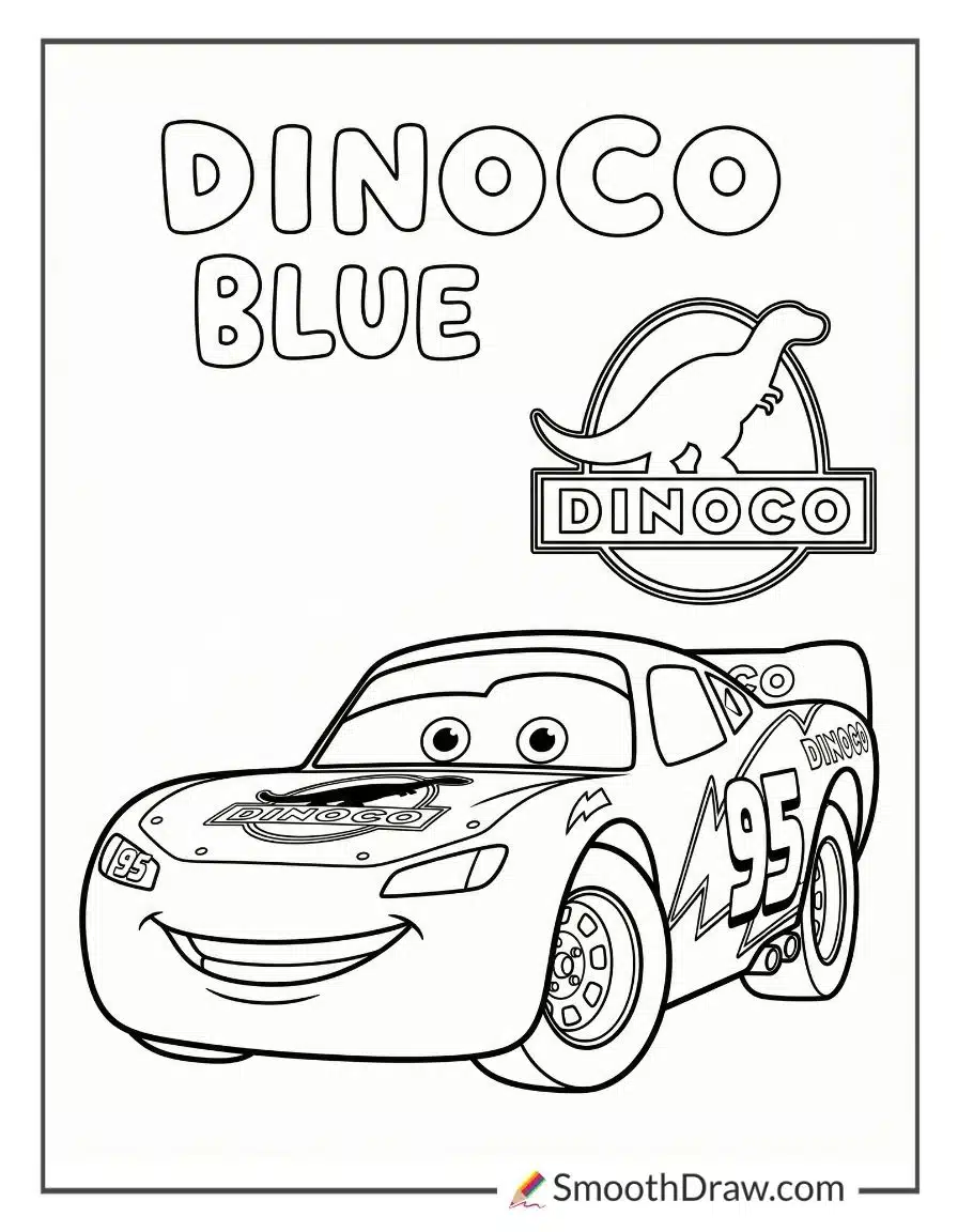 Lightning McQueen With Dinoco Blue Paint