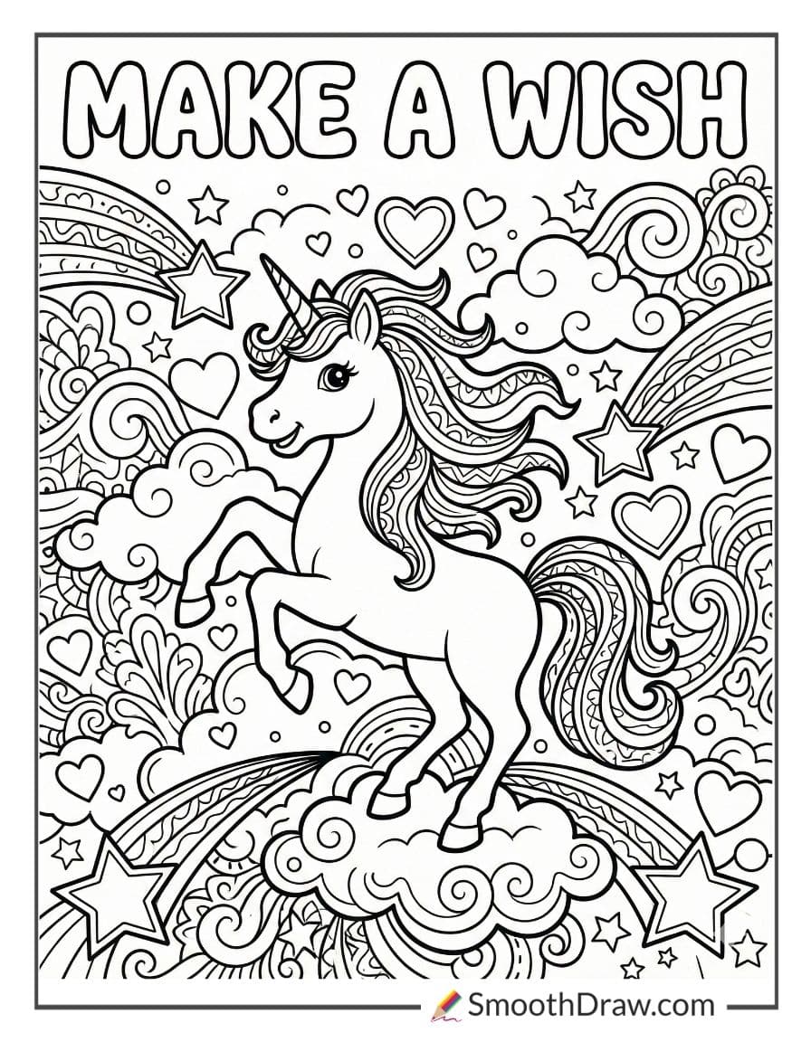 Lisa Frank unicorn dancing under shooting stars