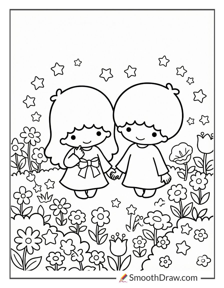 Little Twin Stars Spring Flower Meadow