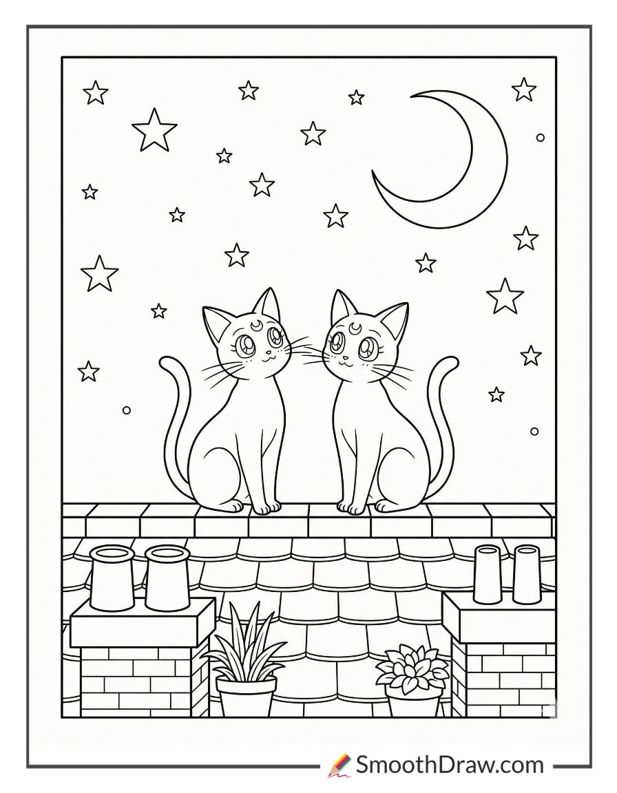 Luna And Artemis Watching Stars
