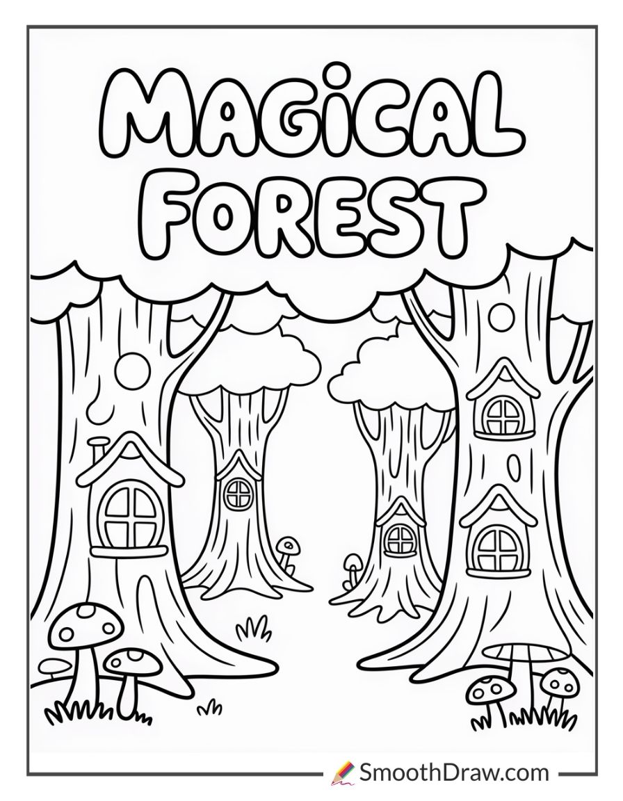 Magical Forest With Fairy Houses