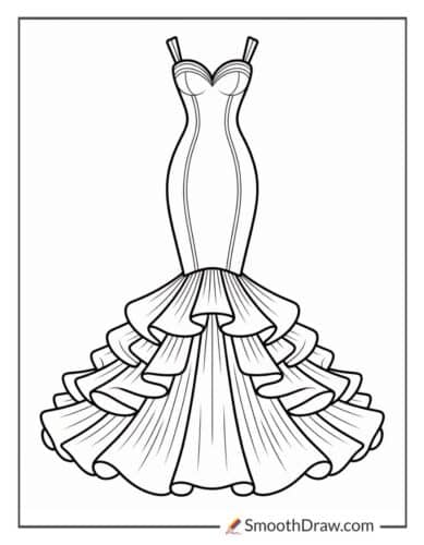 Mermaid Style Gown With Ruffles