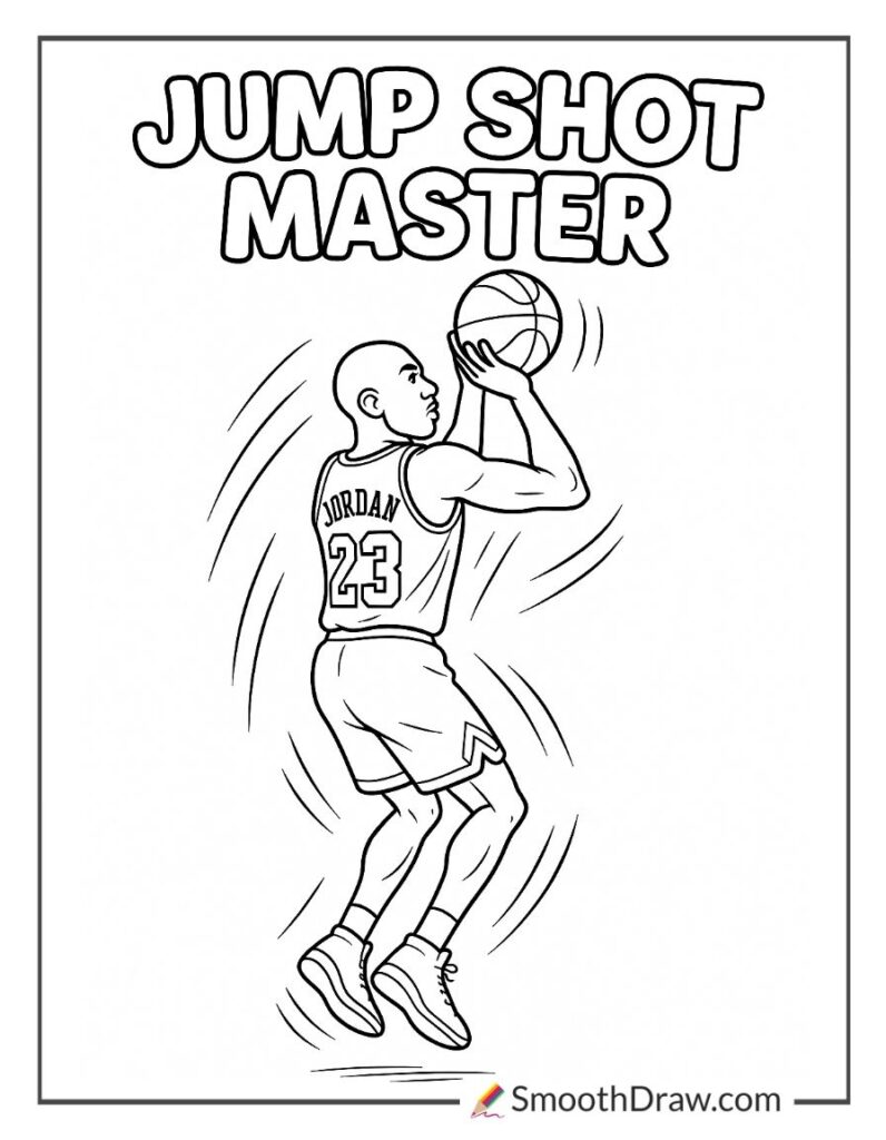 Jump Shot Coloring 51 Michael Jordan Coloring Pages (Free PDF Printables)