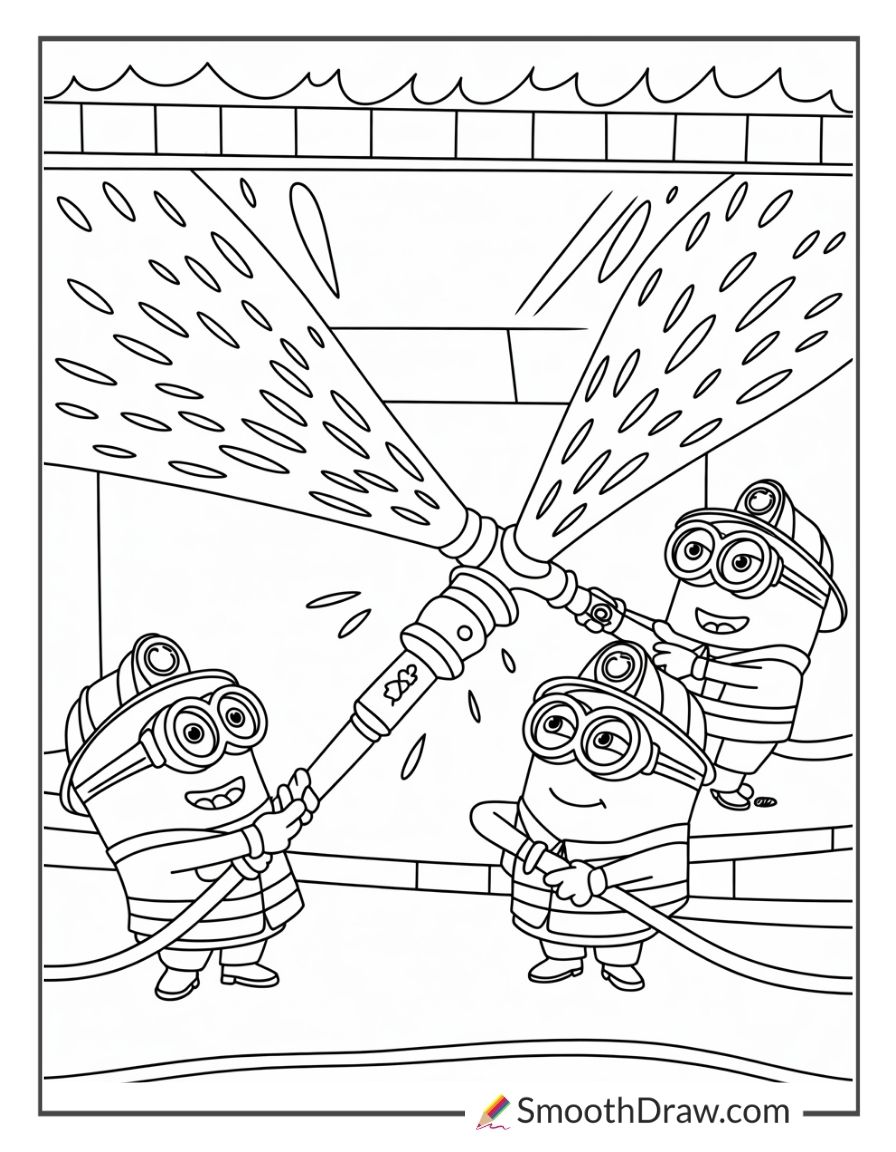 Minions Dressed As Firefighters