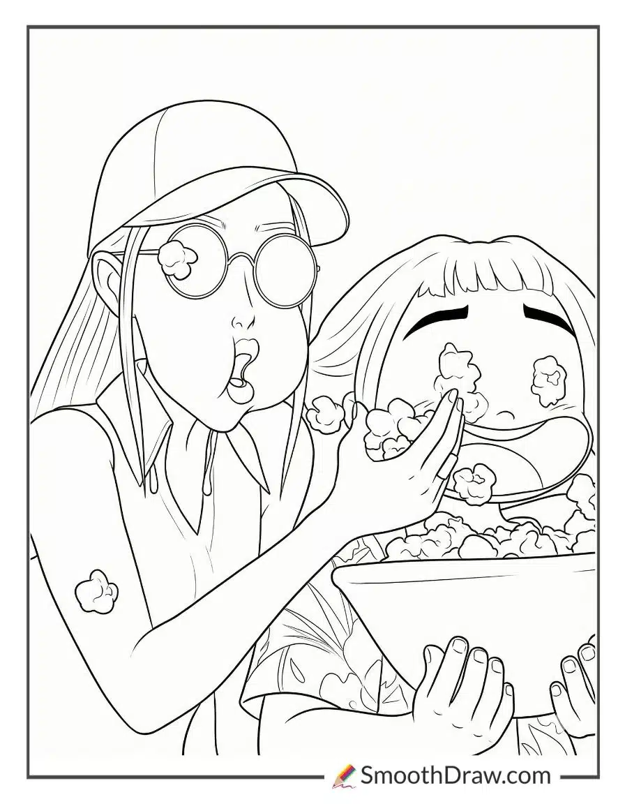 Mira and Zoey popcorn