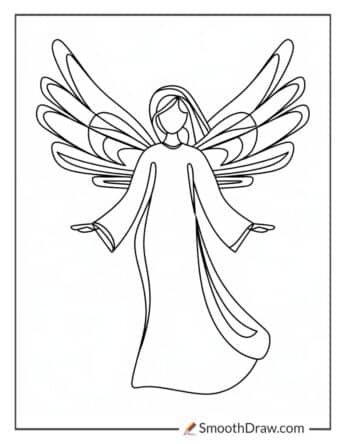 Modern Minimalist Angel Line Art