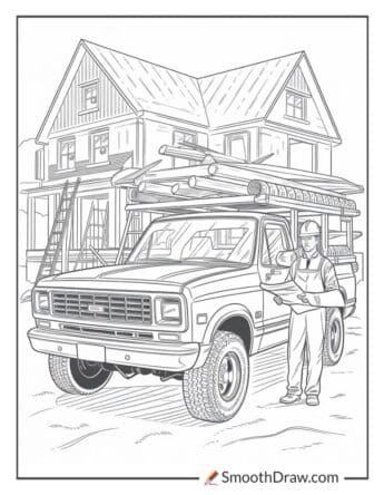 Modern Pickup Truck Coloring Page