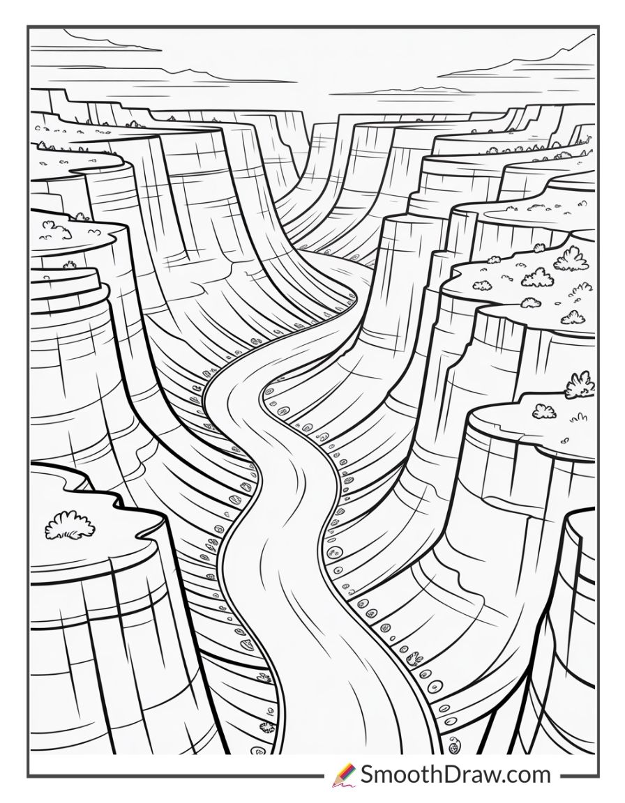 Mountain valley with flowing river