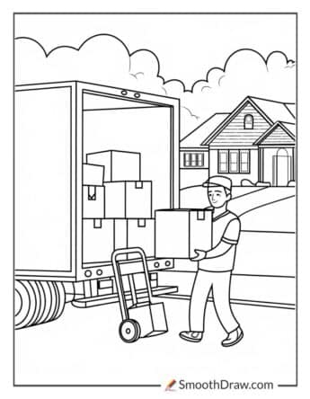 Moving Truck Coloring Page