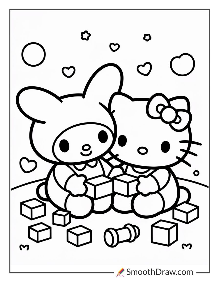 My Melody And Hello Kitty Playing Together