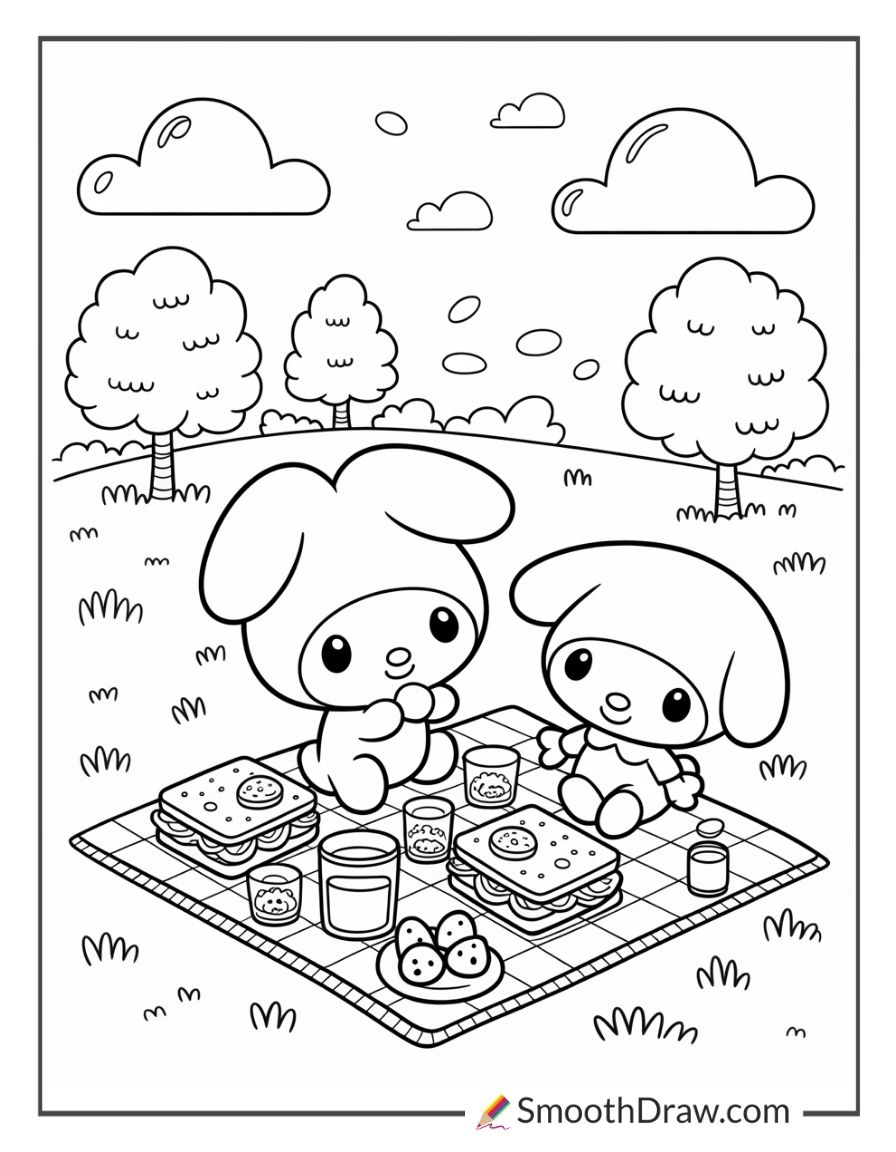 My Melody And Friends Having A Picnic