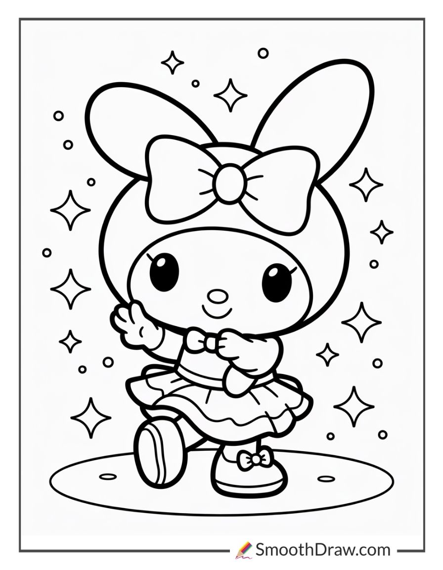 My Melody Wearing A Cute Pink Dress
