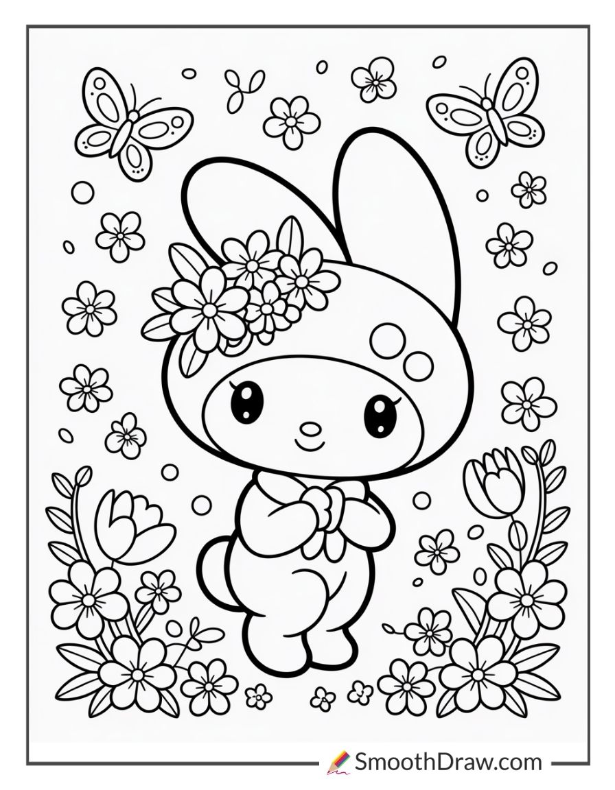 My Melody With Flowers In Her Hair