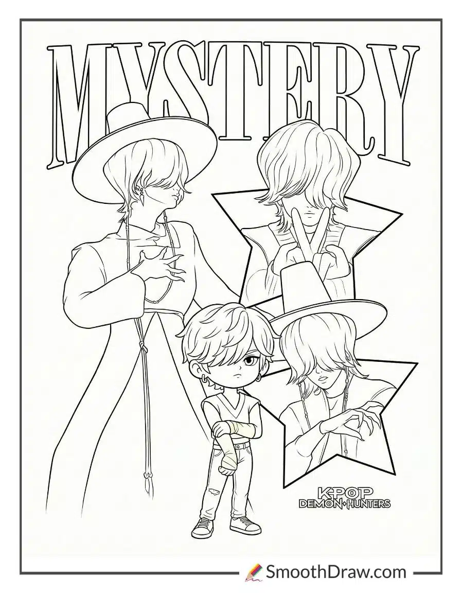 Mystery Saja coloring book