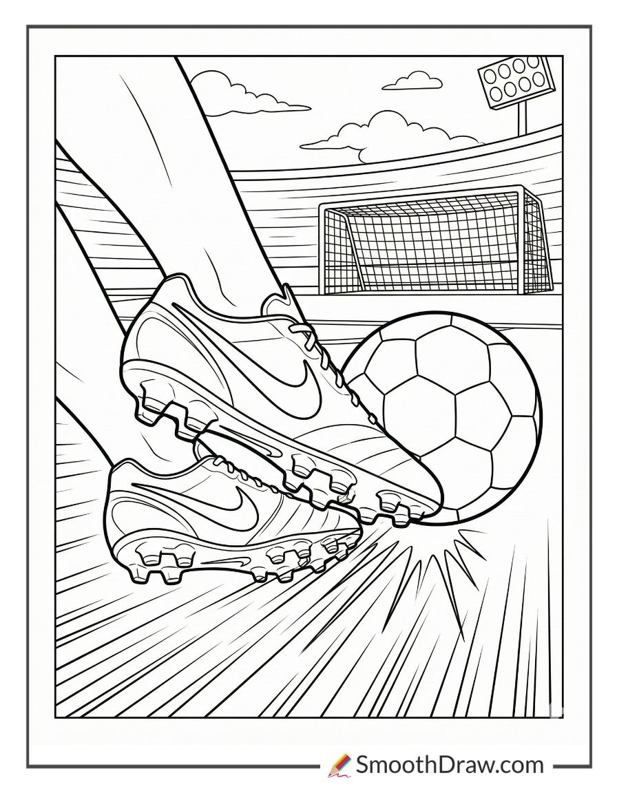 Nike Soccer Boots Kicking Ball