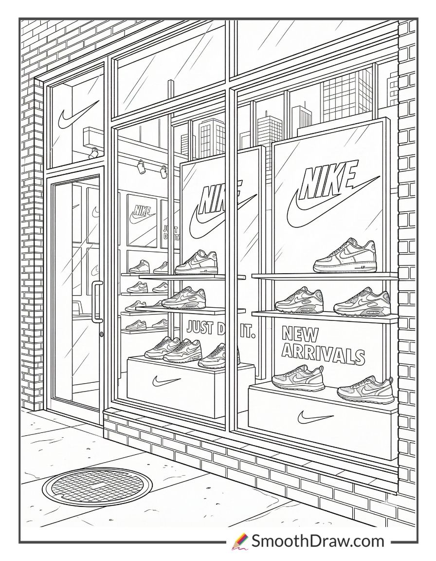 Nike Store Window Scene