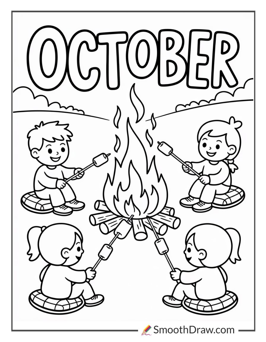 October Bonfire With Marshmallows
