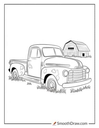 Old Rusty Pickup Truck for Coloring