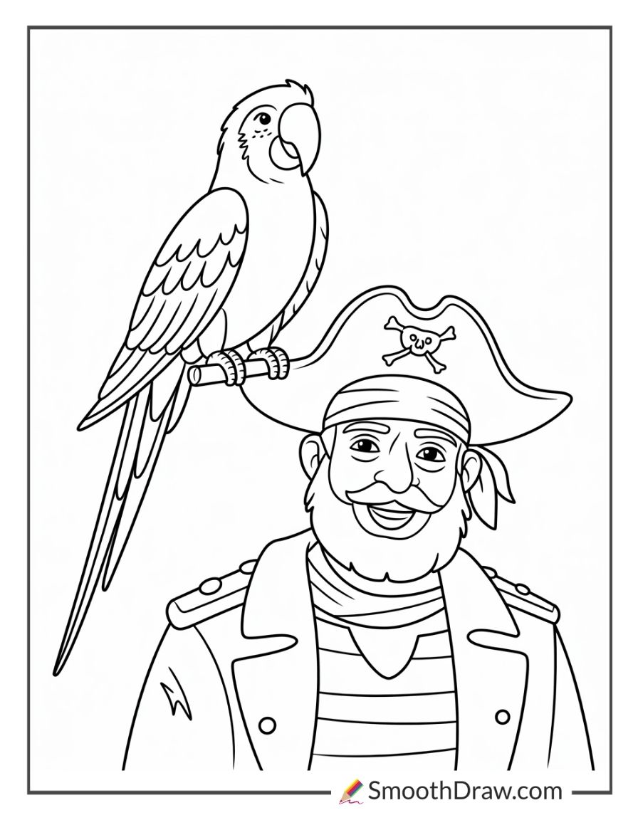 Parrot sitting on a shoulder