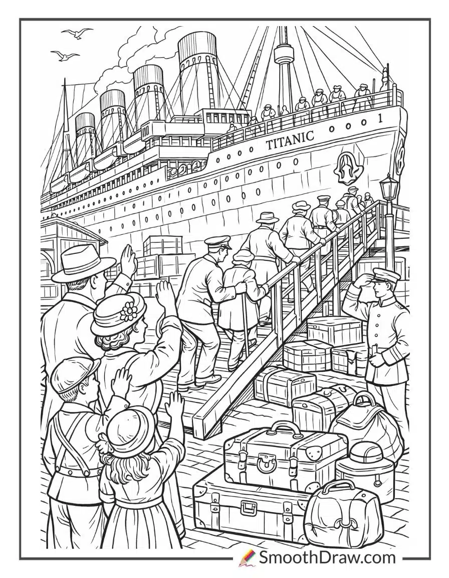 Passengers Boarding The Titanic Ship