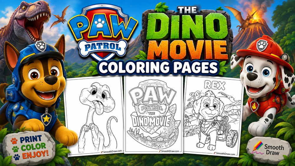 Paw Patrol Dino Movie coloring pages t
