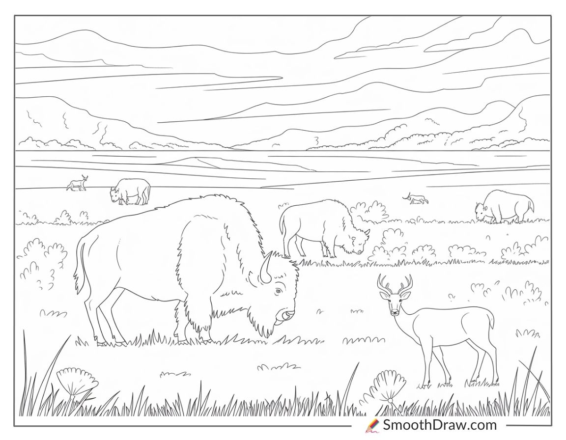 Peaceful garden with pond and bridge coloring sheet (2)