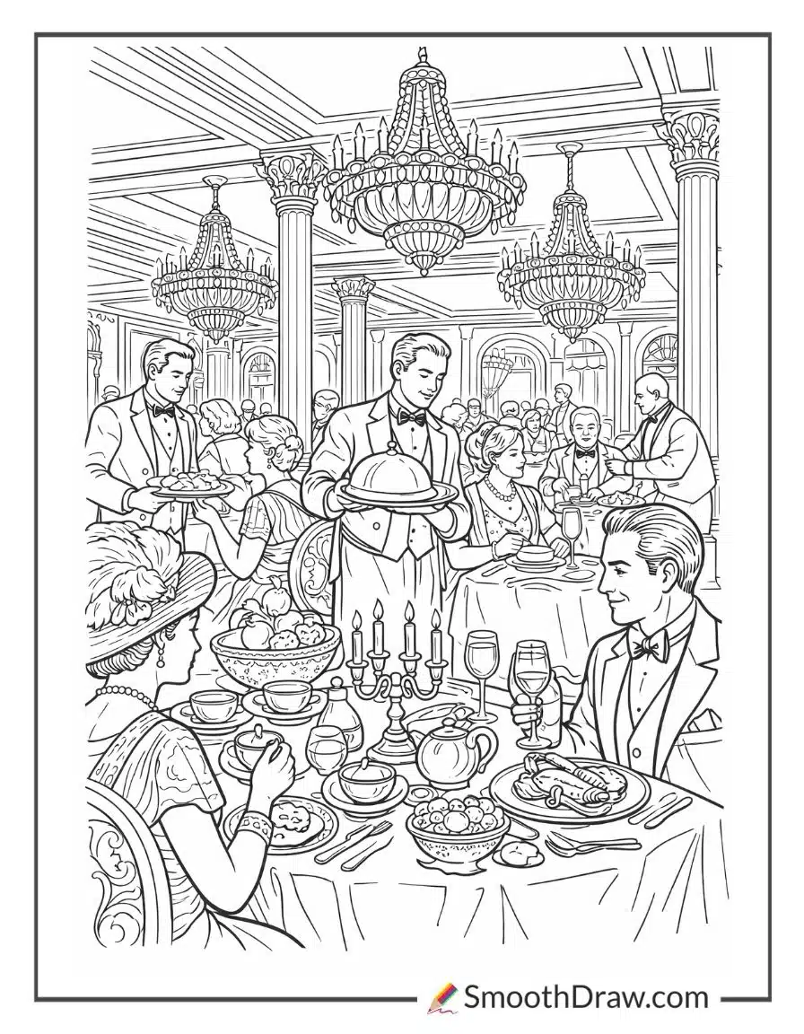 People Dining In Titanics Hall