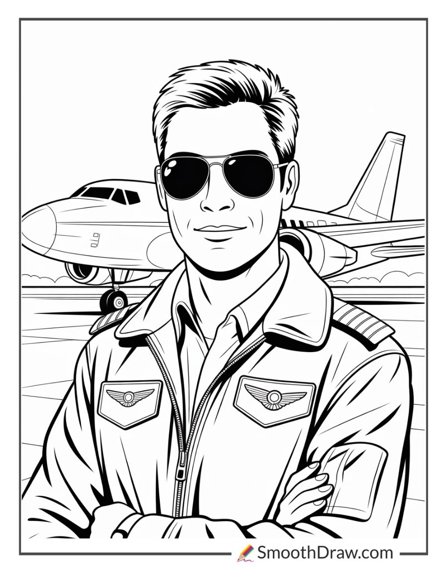 Pilot Wearing Aviator Sunglasses