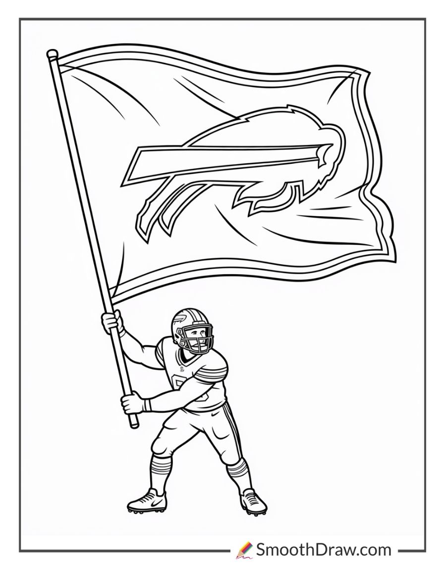 Player Waving Buffalo Bills Flag