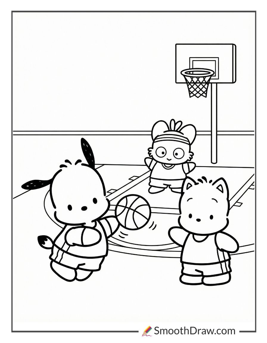Pochacco Playing Basketball