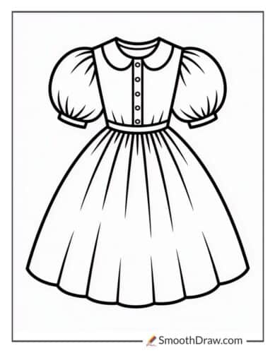 Puffy Sleeve Dress With Collar