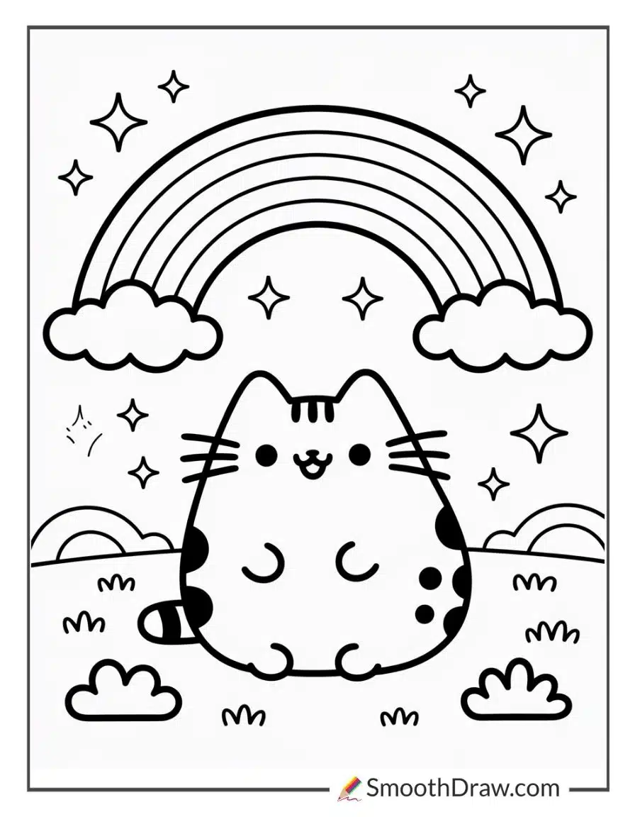 Pusheen With A Rainbow