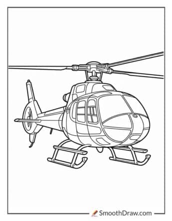 Realistic helicopter drawing for coloring