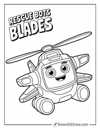 Rescue bots blades helicopter coloring page