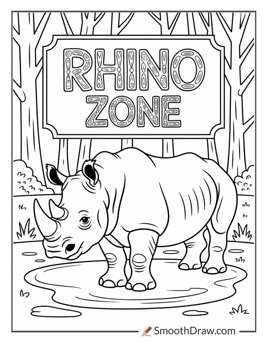 Rhino At The Zoo
