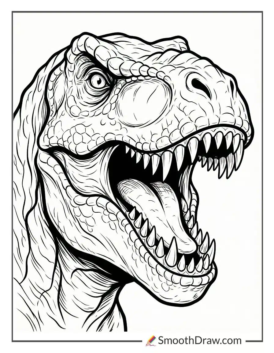 Roaring T Rex Close Up Face