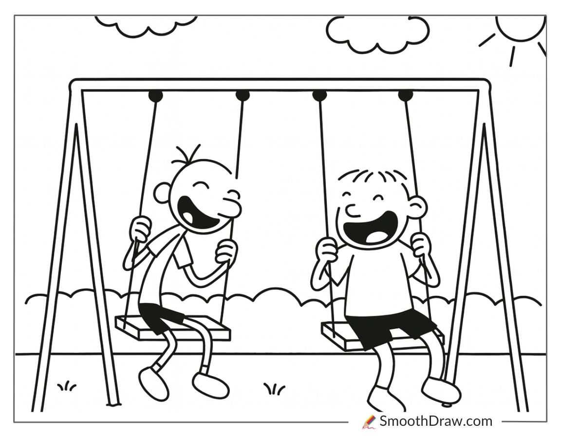 Rowley And Greg At Playground