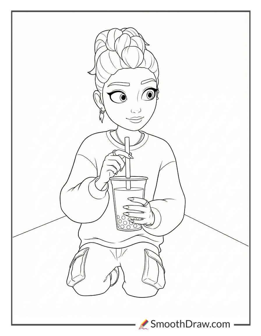 Rumi Drinking Bubble Tea