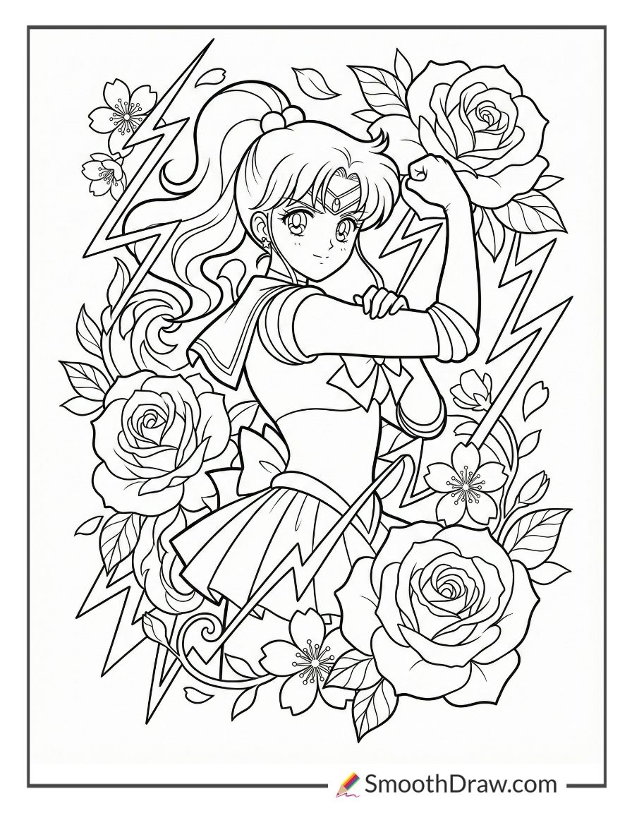 Sailor Jupiter Showing Her Strength