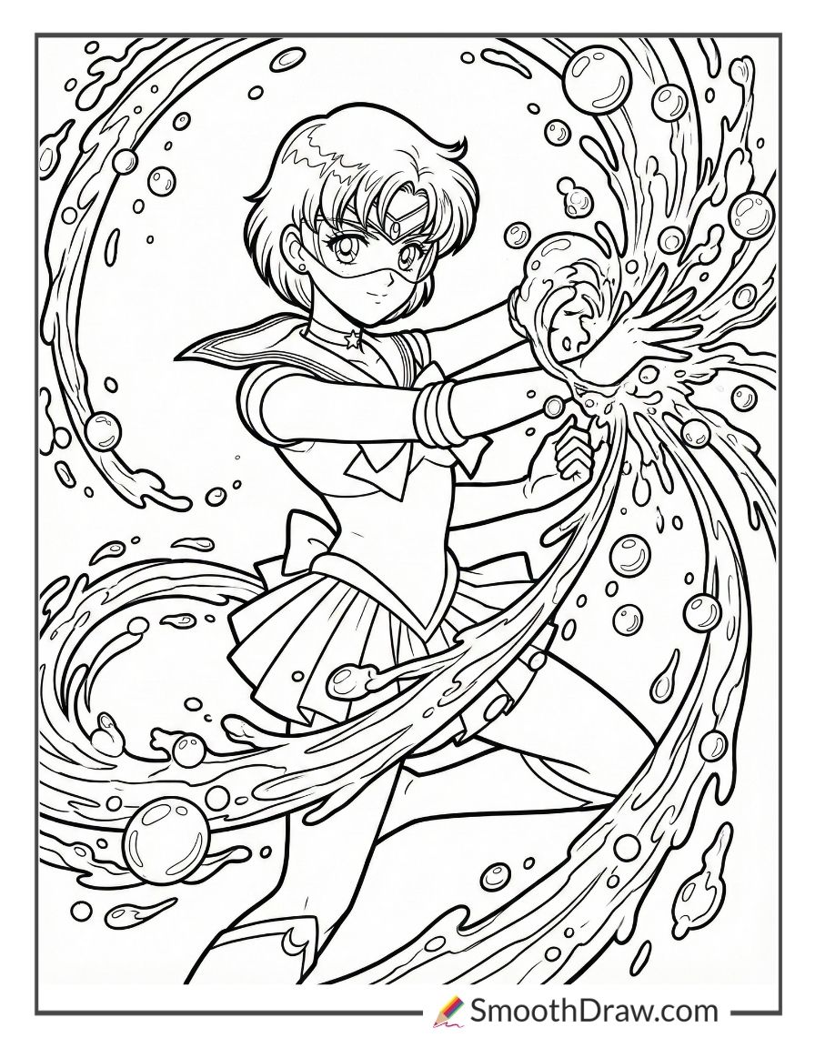 Sailor Mercury Casting A Water Spell 2