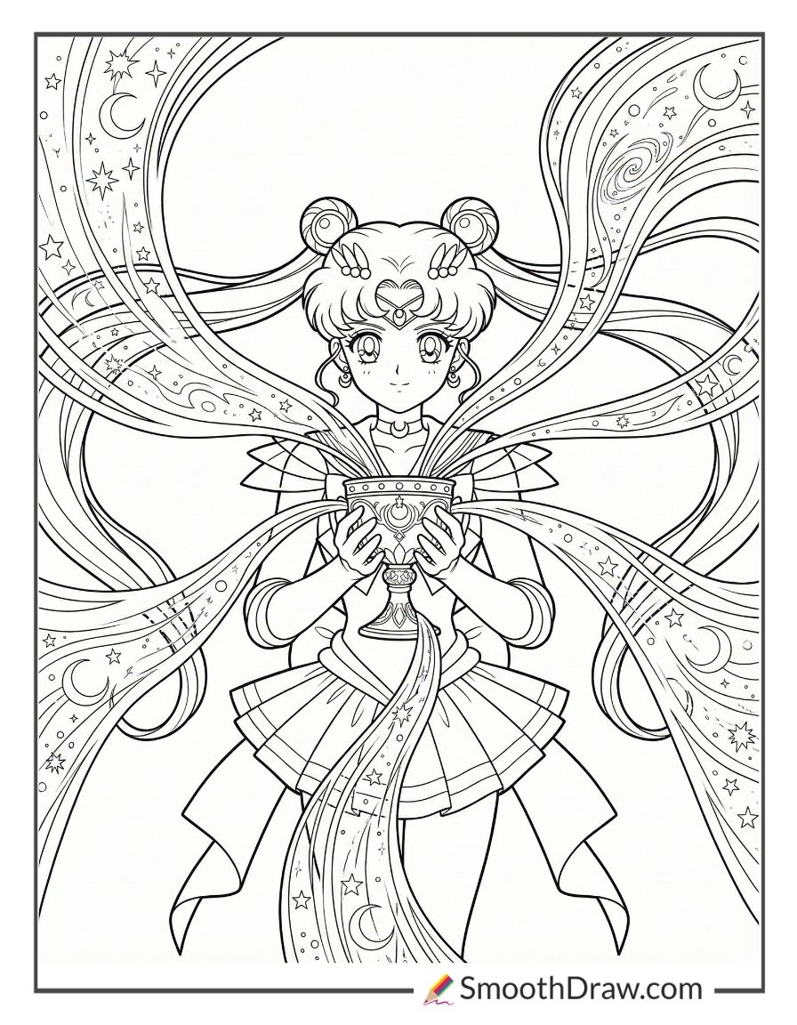 Sailor Moon Holding The Holy Grail