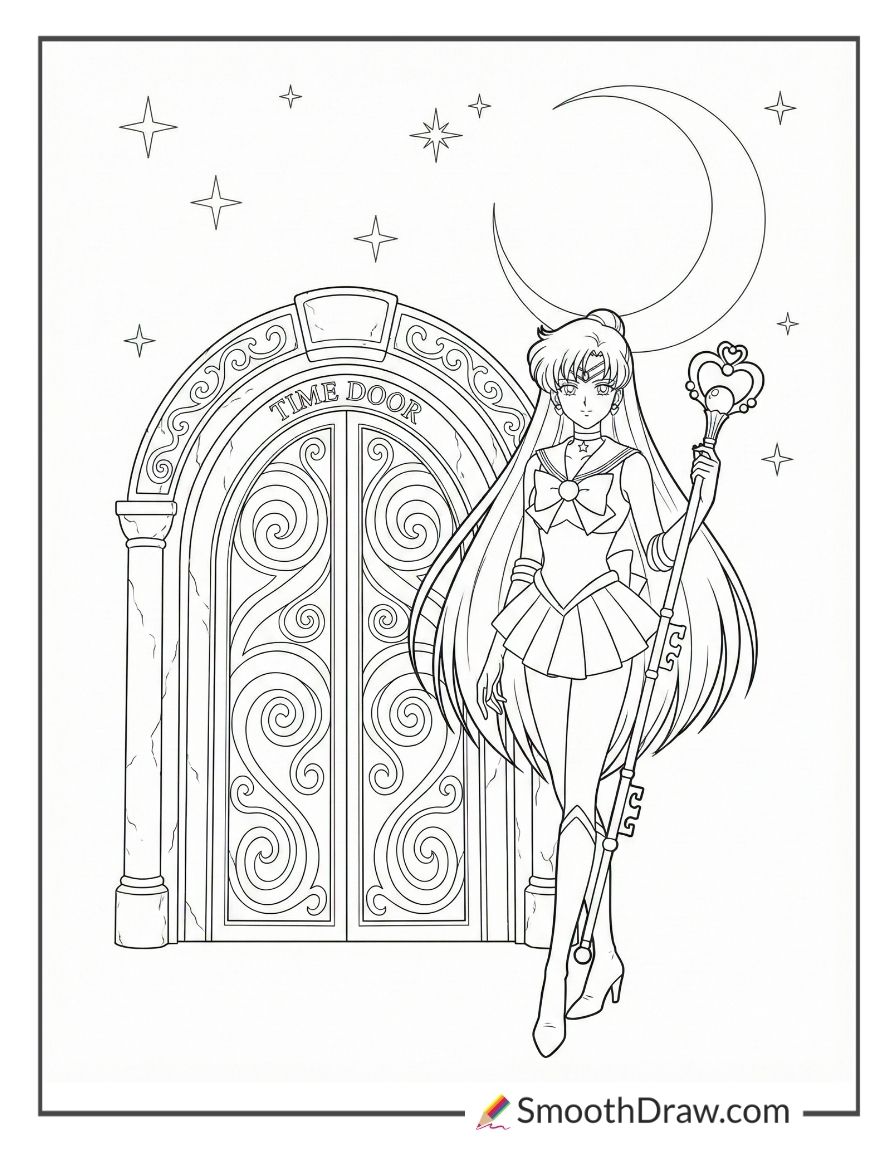 Sailor Pluto Standing In The Moonlight