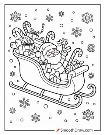 Santas Sleigh Full Of Candy Canes